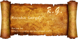 Rocska Gergő névjegykártya